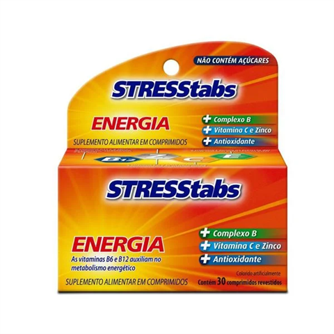 Stresstabs Suplemento de Vitaminas e Minerais, Frasco com 30 Comprimidos