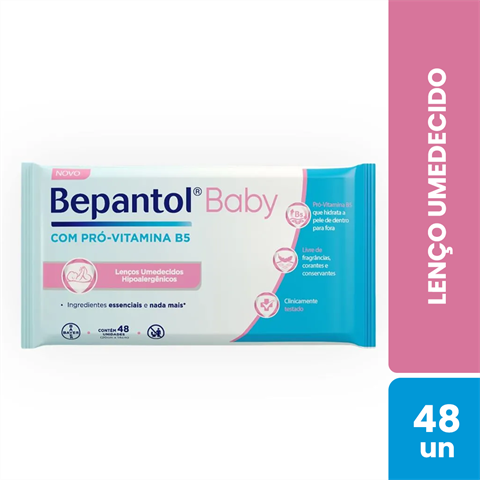Lenço Umedecido Bepantol Baby Com 48 Unidades