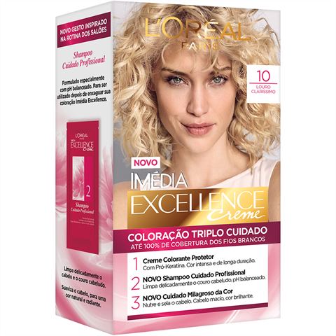 Coloração Imédia Excellence De L'Oréal Paris 10.0 Louro Clarissímo