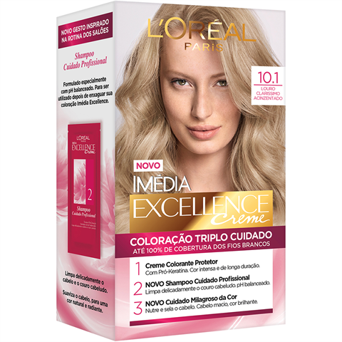 Coloração Imédia Excellence de L'Oréal Paris 10.1 LouroClaríssimoAcizentado