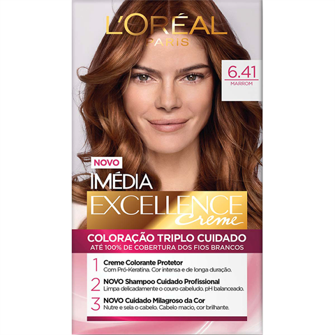 Coloração Imédia Excellence De L'Oréal Paris 6.41 Marrom