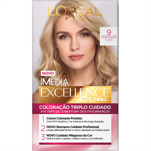 Coloração Imédia Excellence De L'Oréal Paris 9.0 Louro Muito Claro