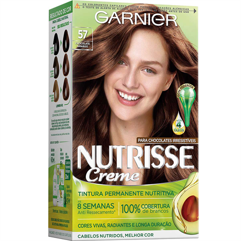 Coloração Garnier Nutrisse Creme 57 Chocolate Amargo