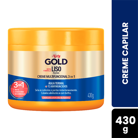 Máscara Concentrada Niely Gold Liso Impecável, 430g