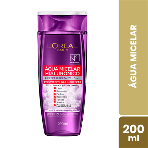 Água Micelar L'Oréal Paris Hialurônico, 200ml
