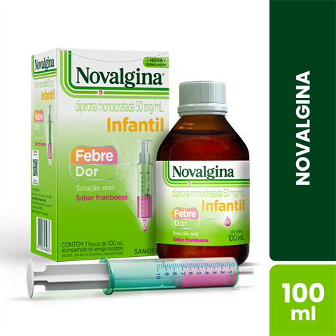 Novalgina 50mg/ml Solução Oral Infantil Sabor Framboesa Com 100ml