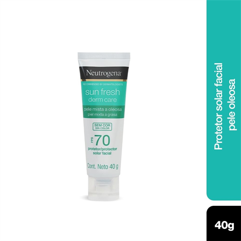 Protetor Solar Facial Pele Mista A Oleosa Neutrogena Sun Fresh Derm Care Sem Cor FPS70 Com 40g