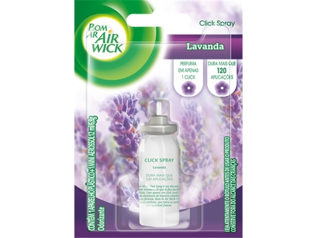 Aromatizador Bom Ar Click Spray Refil Campos de Lavanda 12ml