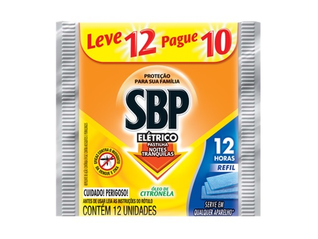 Refil para Repelente Elétrico Pastilha SBP com 12 unidades