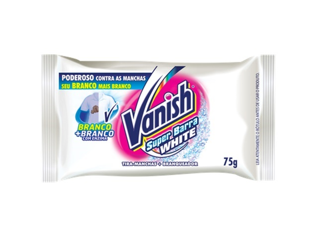 Tira Manchas em Barra Vanish White 75g para roupas brancas