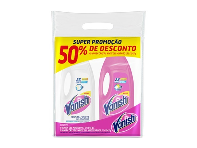Tira Manchas em Gel Vanish Multiuso para roupas brancas e coloridas - 2 unidades de 1.5L