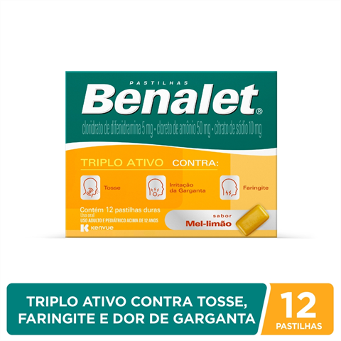 BENALET® Mel&Limão - 12 pastilhas