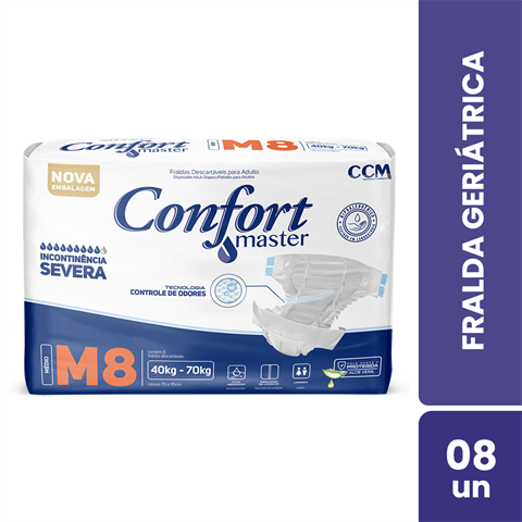 Fralda Geriátrica Confort Master M Com 8 Unidades