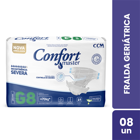 Fralda Geriátrica Confort Master G Com 8 Unidades