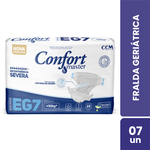 Fralda Geriátrica Confort Master EG Com 7 Unidades