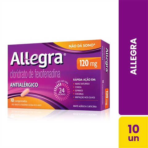 Antialérgico Allegra 120mg Com 10 Comprimidos