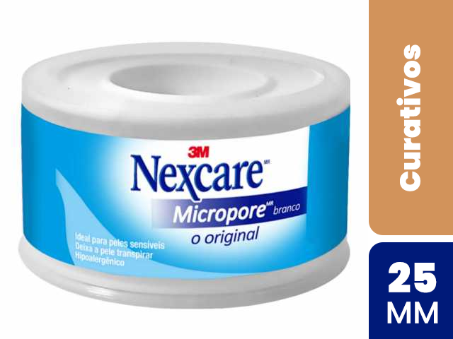 Fita Micropore Nexcare 3M Original Branca 25mmx4,5m