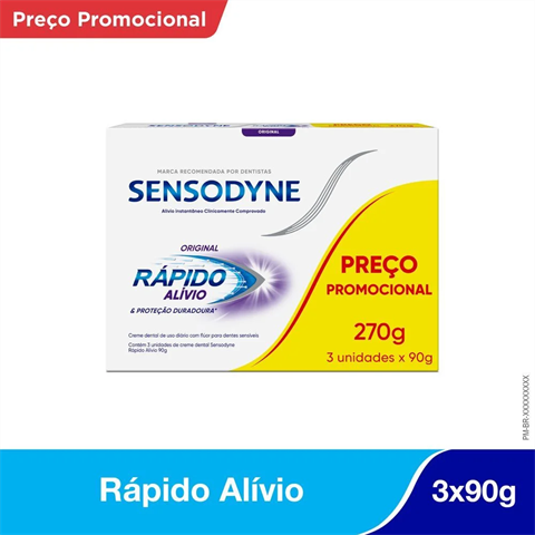 Sensodyne Creme Dental Rápido Alívio 3x90g