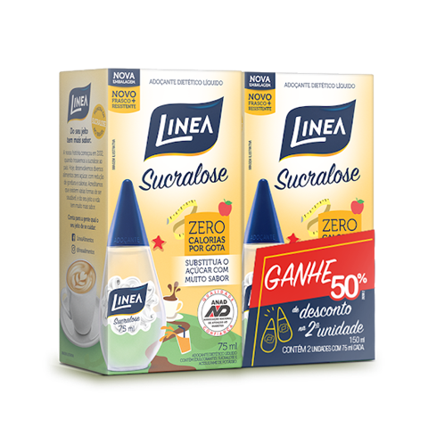 Linea 2 Adoçantes Líquidos Sucralose (50% De Desconto Na Segunda Unidade) 75ml