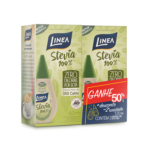 Linea 2 Adoçantes Líquidos Stevia (50% De Desconto Na Segunda Unidade) 60ml