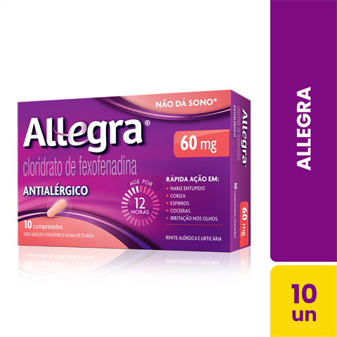 Antialérgico Allegra 60mg Com 10 Comprimidos