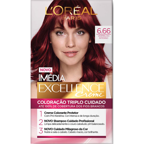 Coloração Imédia Excellence 6.66 Vermelho Intenso