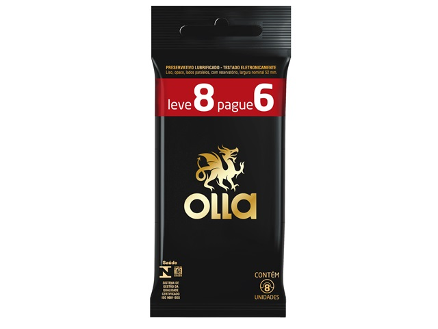Preservativo Olla Lubrificado Leve 8 Pague 6 Unidades