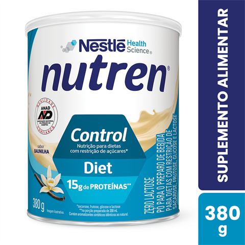 Suplemento Alimentar Em Pó Nutren Control Sabor Baunilha Com 380g