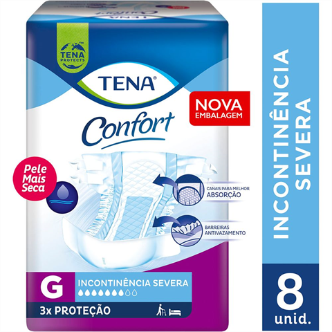 Fralda Geriátrica Tena Confort G 8 Unidades