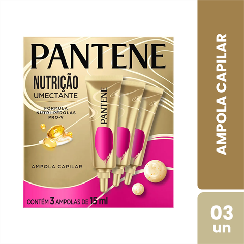 Kit Ampola Capilar Pantene Nutrição Umectante Com 3 Unidades De 15ml