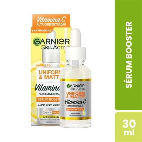 Sérum Facial Antimarcas Garnier Uniform & Matte Vitamina C, 30ml