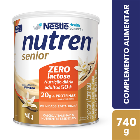 Complemento Alimentar Nutren Senior Zero Lactose Sabor Baunilha Com 740g