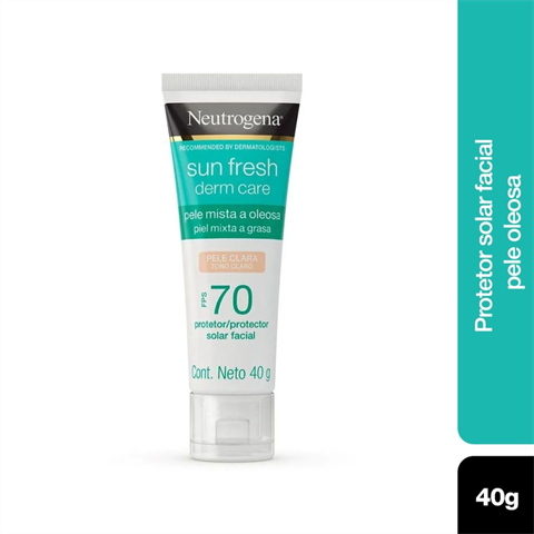 Protetor Solar Facial Pele Mista A Oleosa Neutrogena Sun Fresh Derm Care Pele Clara FPS70 Com 40g