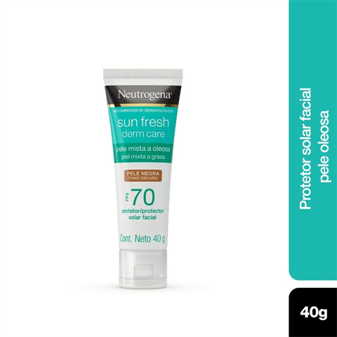 Protetor Solar Facial Pele Mista A Oleosa Neutrogena Sun Fresh Derm Care Pele Negra FPS70 Com 40g