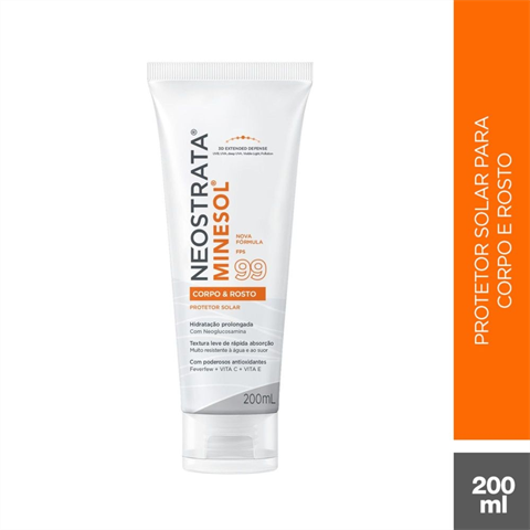 Protetor Solar Corpo E Rosto Neostrata Minesol FPS99 Com 200ml