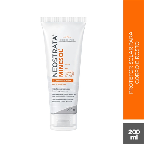 Protetor Solar Corpo E Rosto Neostrata Minesol FPS70 Com 200ml