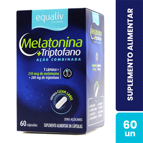 Suplemento Alimentar Equaliv Melatonina+Triptofano Com 60 Cápsulas