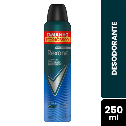 Desodorante Antitranspirante Rexona Men Aerossol Active Dry 72h Com 250ml