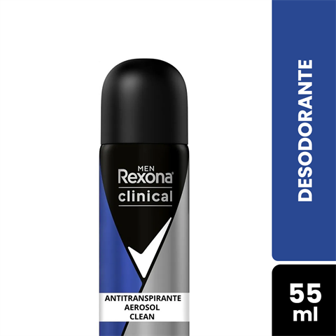 Desodorante Antitranspirante Rexona Clinical Aerossol Men Clean 96h Com 55ml