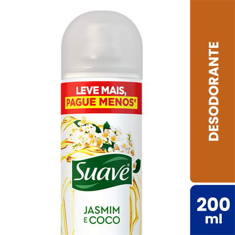 Desodorante Antitranspirante Suave Aerossol Jasmim E Coco 48h Com 200ml