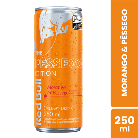 Red Bull The Summer Edition Sabor Morango & Pêssego Com 250ml