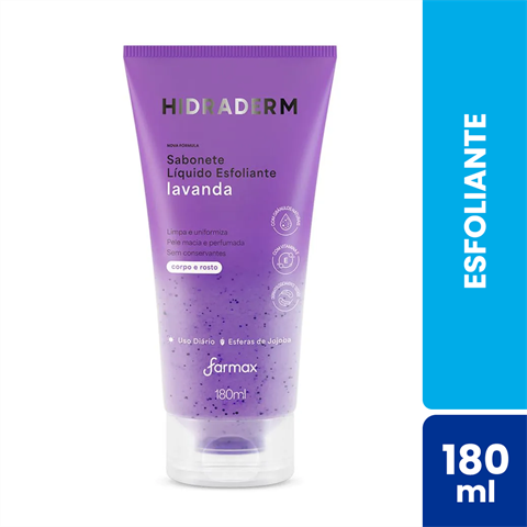Esfoliante Hidraderm Lavanda Corpo E Rosto Com 180ml