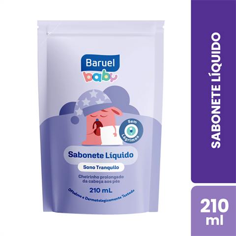 Sabonete Líquido Infantil Baruel Baby Sono Tranquilo Refil Com 210ml
