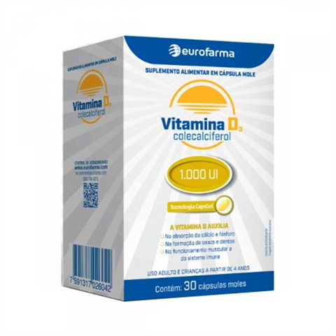 Vitamina D 1.000 Ui com 30