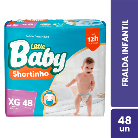 Fralda Infantil Little Baby Shortinho Hiper Xg com 48 Unidades