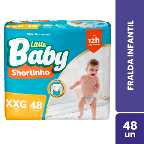 Fralda Infantil Little Baby Shortinho Hiper XXG com 48 Unidades