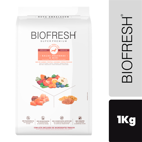 Ração Biofresh Cão Senior Porte Pequeno E Mini Sabor Mix De Carnes Com 1kg