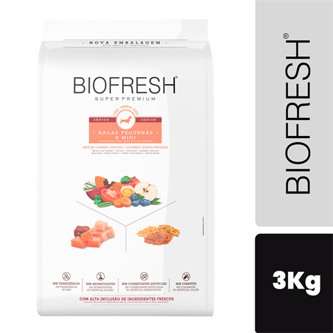 Ração Biofresh Cão Senior Porte Pequeno E Mini Sabor Mix De Carnes Com 3kg