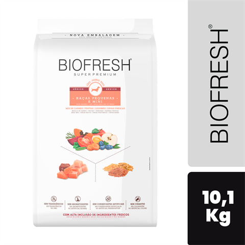 Ração Biofresh Cão Senior Porte Pequeno E Mini Sabor Mix De Carnes Com 10,1kg
