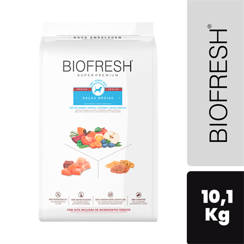Ração Biofresh Cão Senior Porte Médio Sabor Mix De Carnes Com 10,1kg